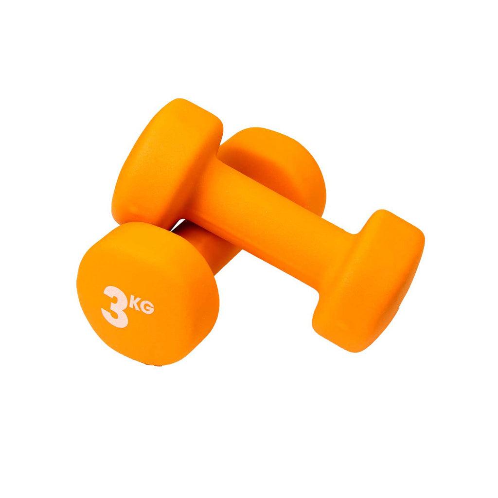 3kg Neoprene Dumbbells - Orange (Pair) - RINGMASTER SPORTS - Made For Champions