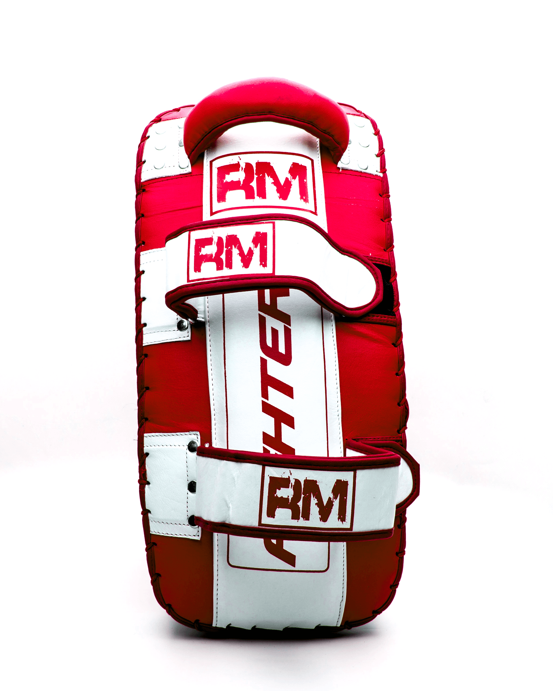One Size Red and White Genuine Leather RingMaster Sports Arm Pads image 5