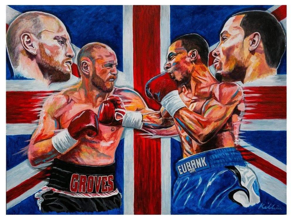 **Poster Art** Groves v Eubank from original Painting Print Poster By Patrick J. Killian - RINGMASTER SPORTS - Made For Champions
