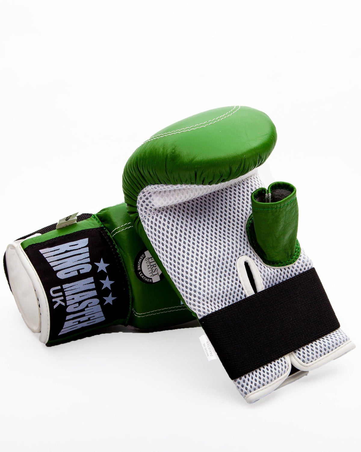 Green RingMaster Sports bag mitts with hook-and-loop wrist strap