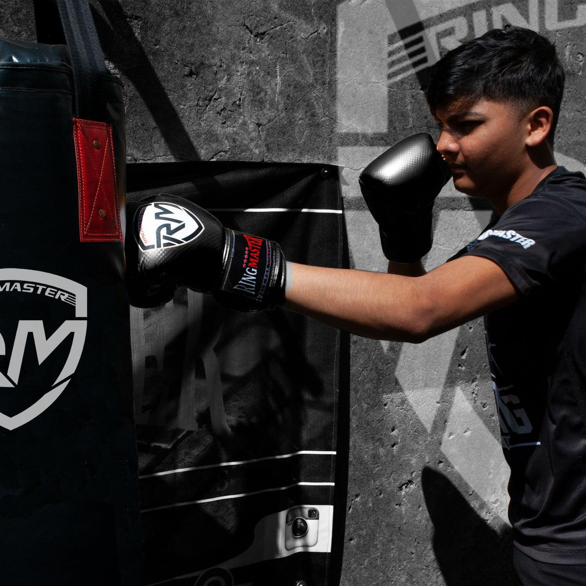 RingMaster Phenom black kids boxing gloves in 2 oz to 8 oz options