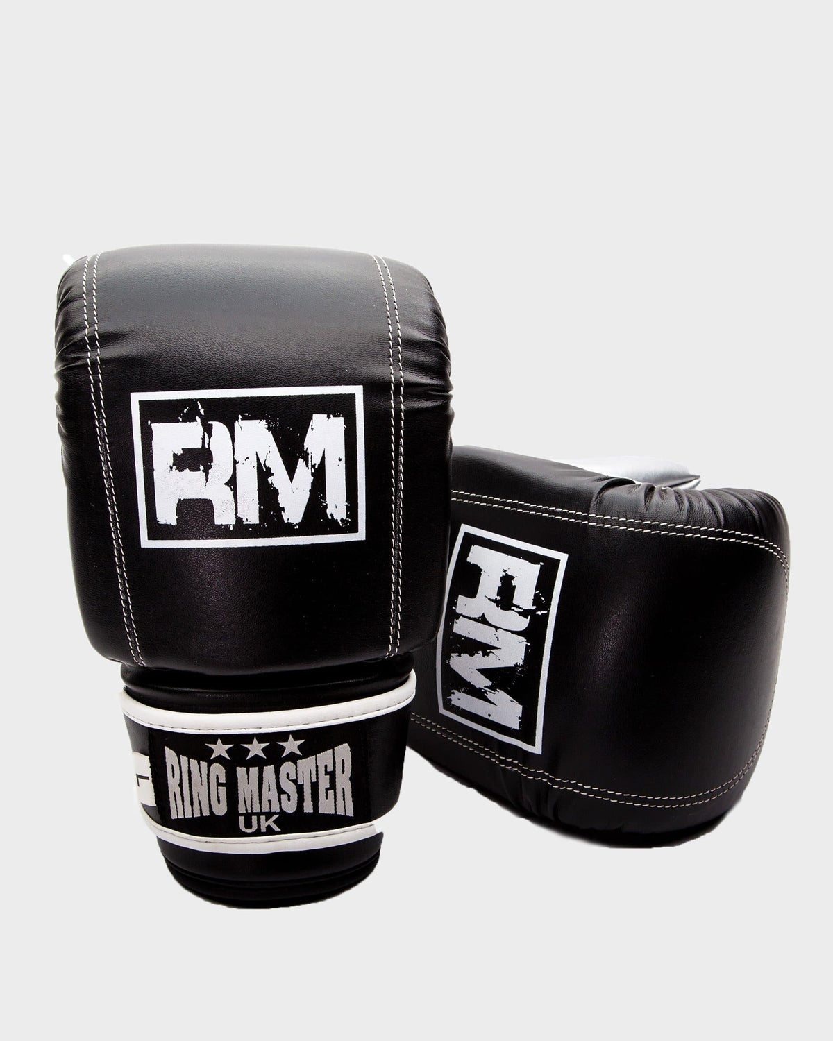 RingMaster Sports handmade black synthetic leather bag mitts