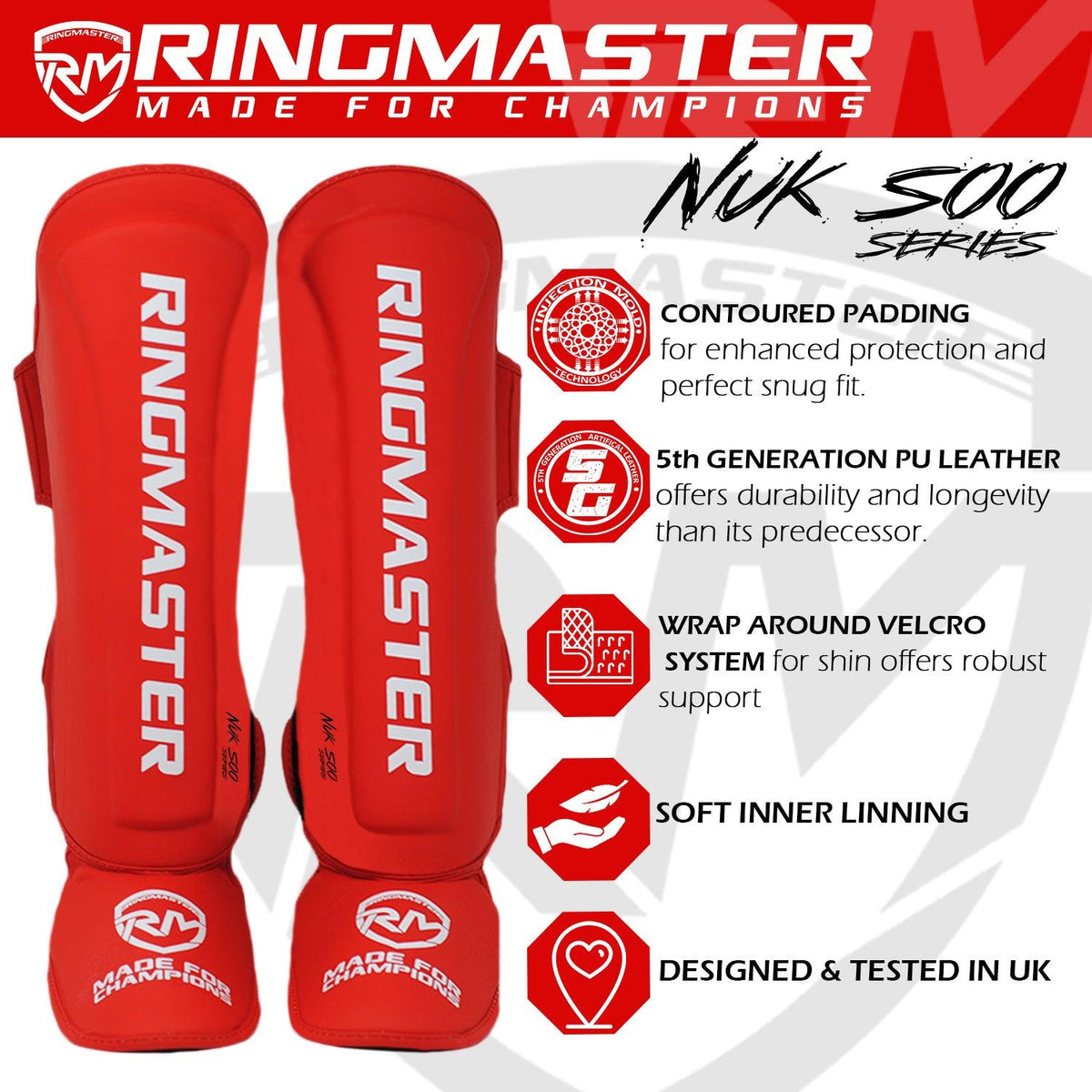 RingMaster Nuk Soo shin instep guard in 5th Gen synthetic leather