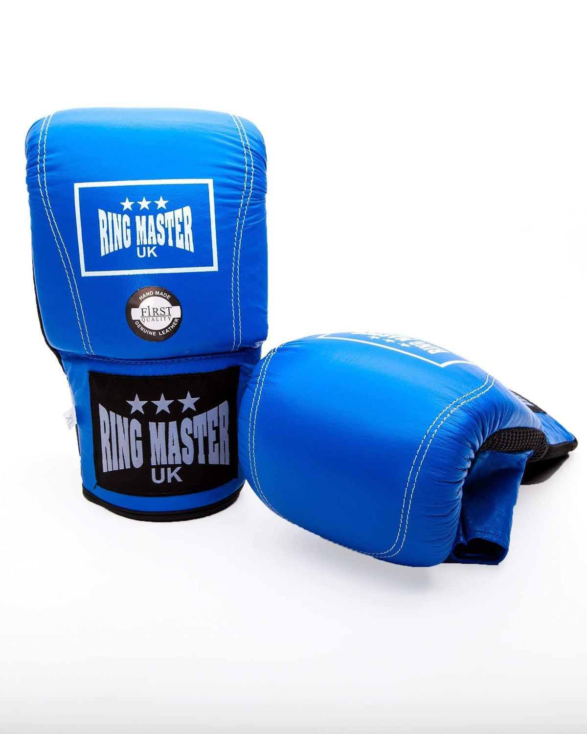 RingMaster Sports blue genuine leather bag mitts for training