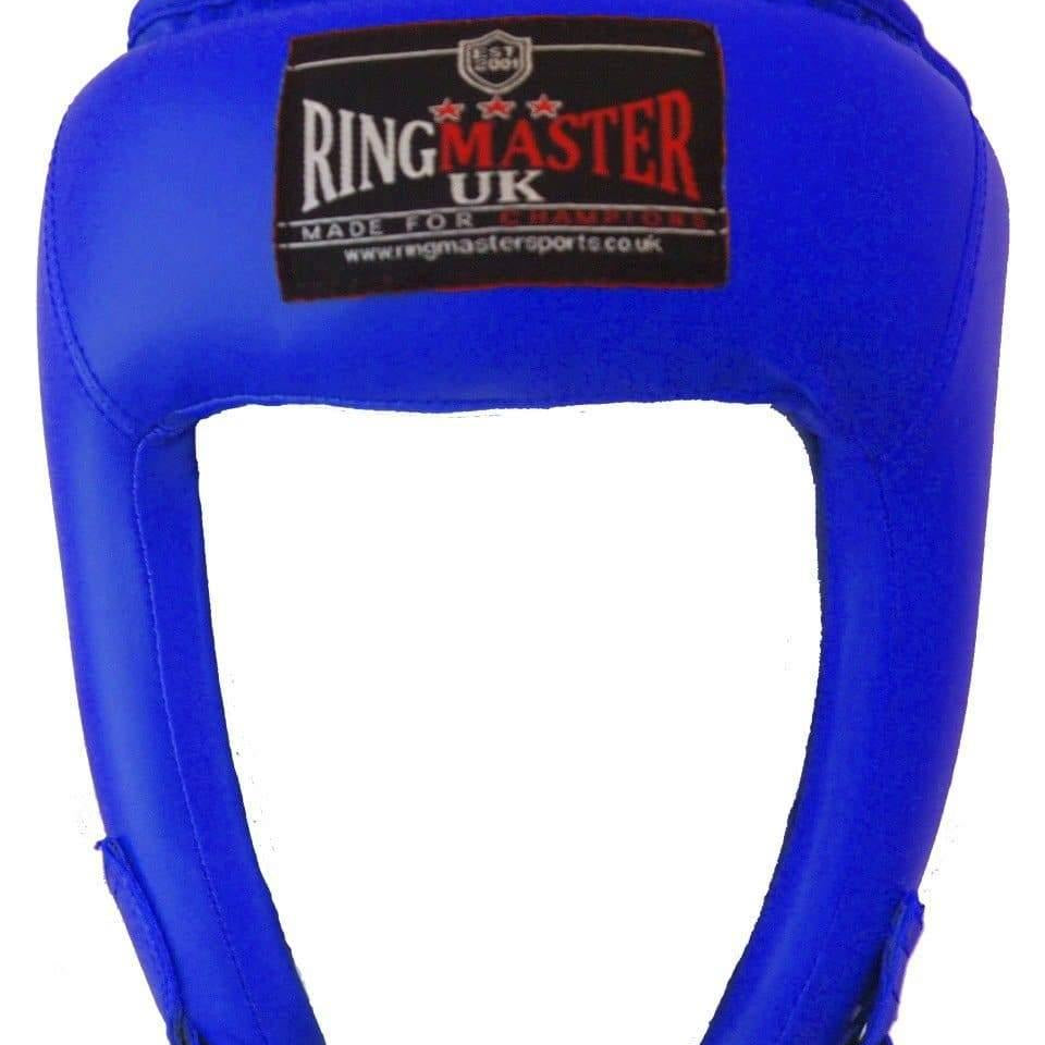 Kids Extra Small Blue Synthetic Leather RingMaster Sports Open Face Head Guard Image 1