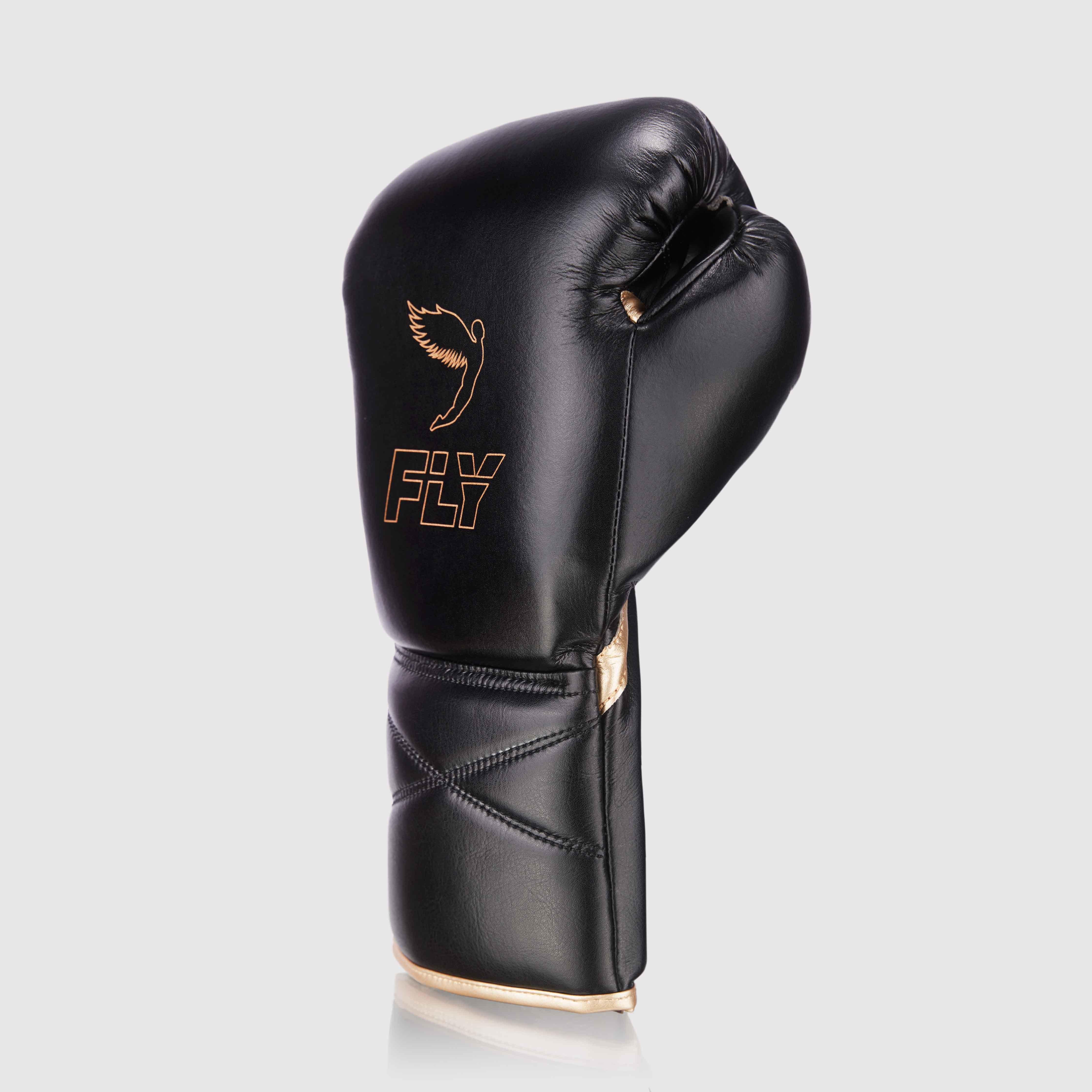 Fly Superlace X Black Gold Gloves - RINGMASTER SPORTS - Made For Champions