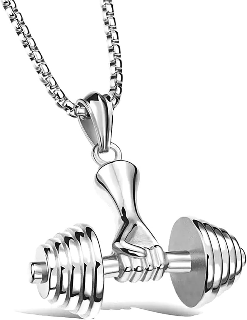 Stainless Steel Boxing & Fitness Chain Pendant Necklace
