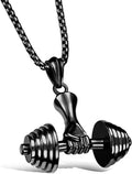 Stainless Steel Boxing & Fitness Chain Pendant Necklace