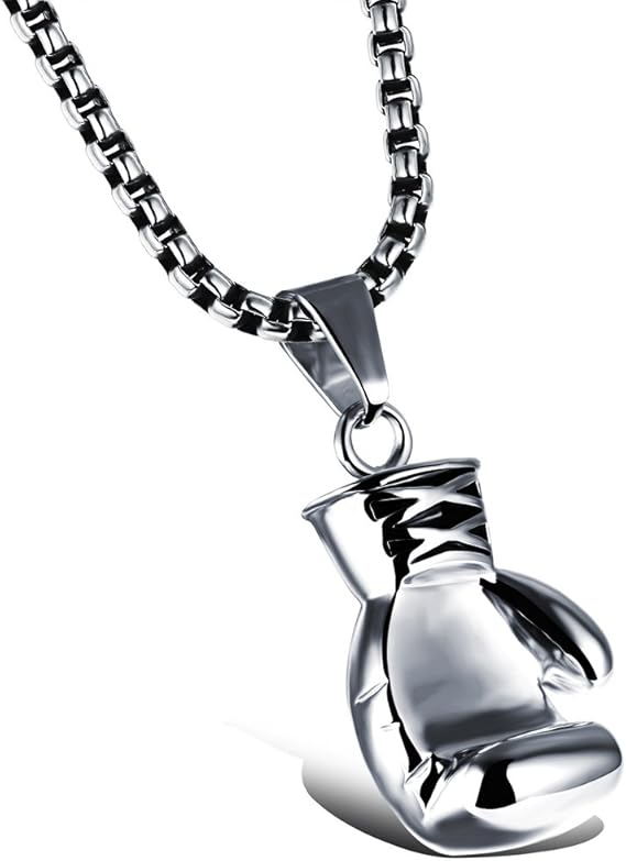 Stainless Steel Boxing & Fitness Chain Pendant Necklace