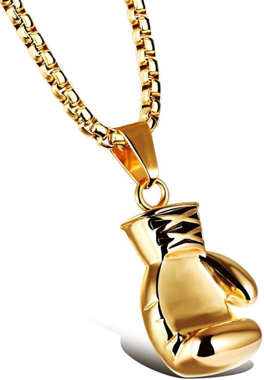 Stainless Steel Boxing & Fitness Chain Pendant Necklace