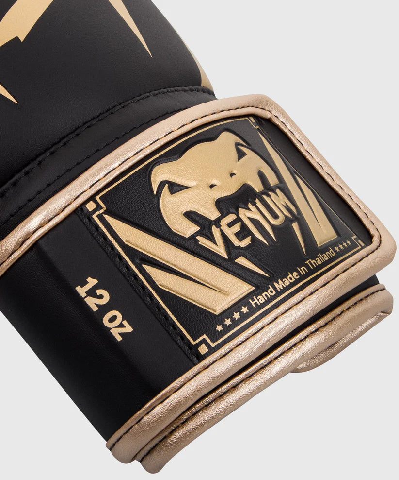 Venum Elite Boxing Gloves - Black/Gold Image 4