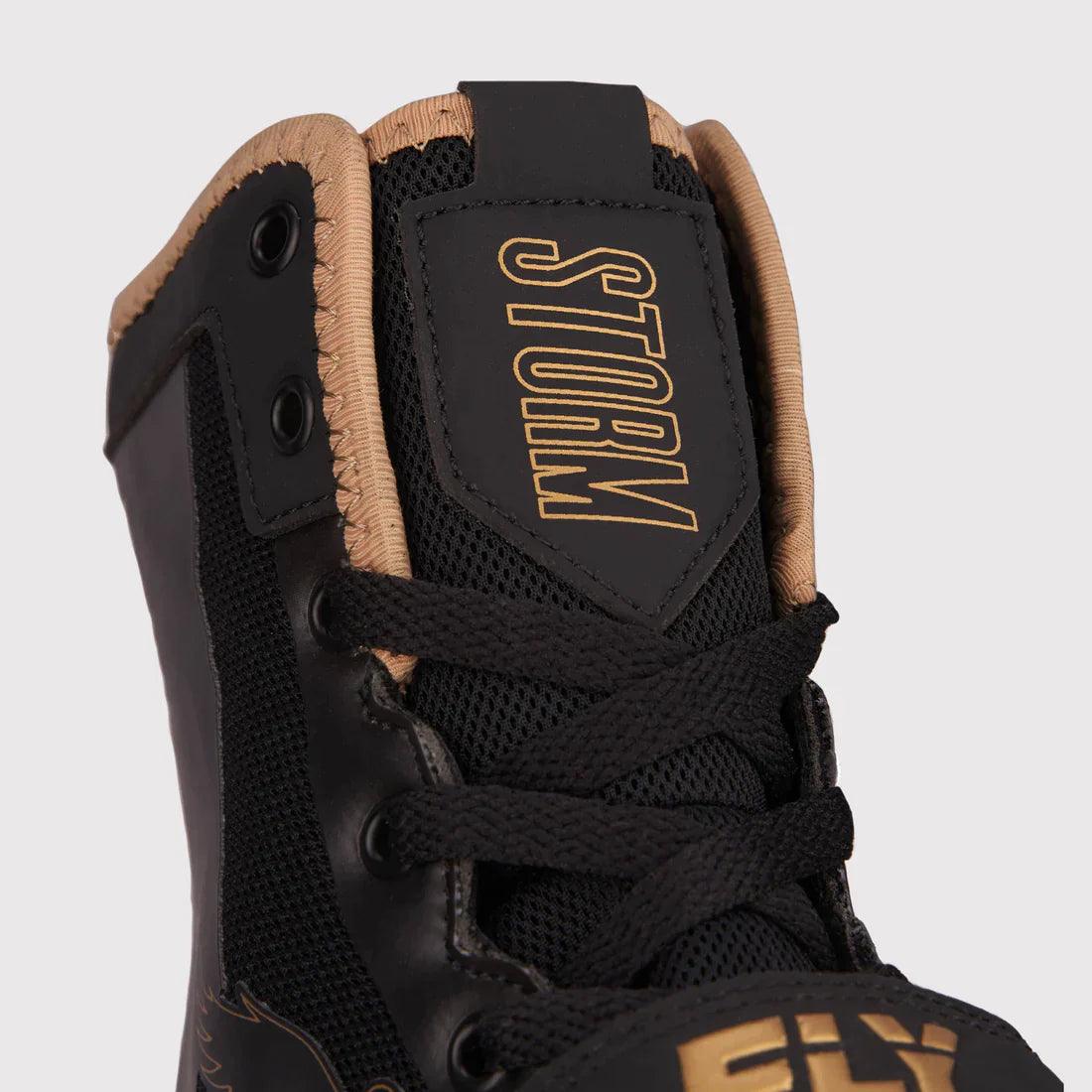 Fly Storm Boxing Boots Black/Gold - RINGMASTER SPORTS - Made For Champions