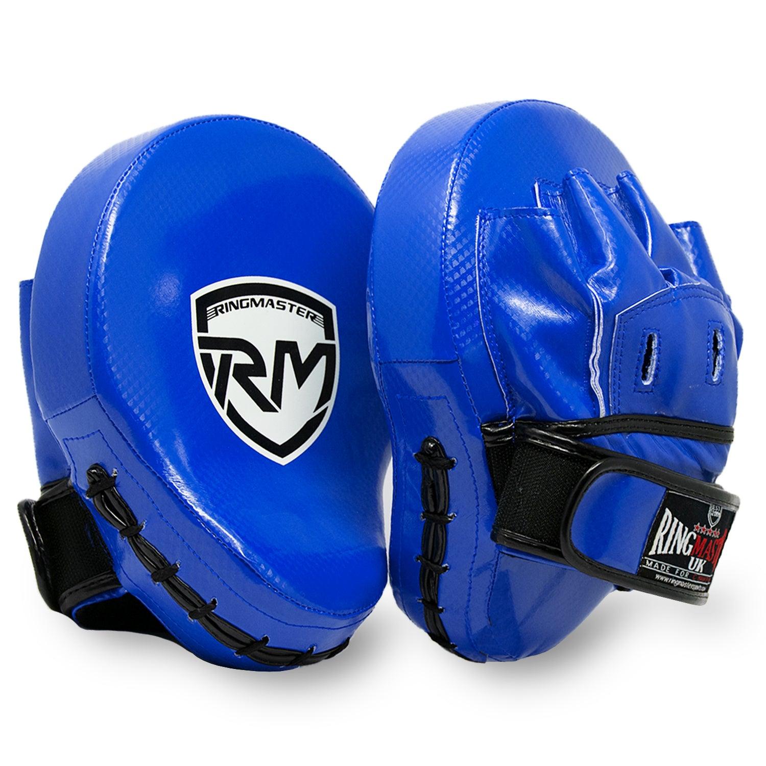 RingMaster Sports Ultralight Focus Pads Carbon Leather One Size Blue - RingMaster Sports image 1