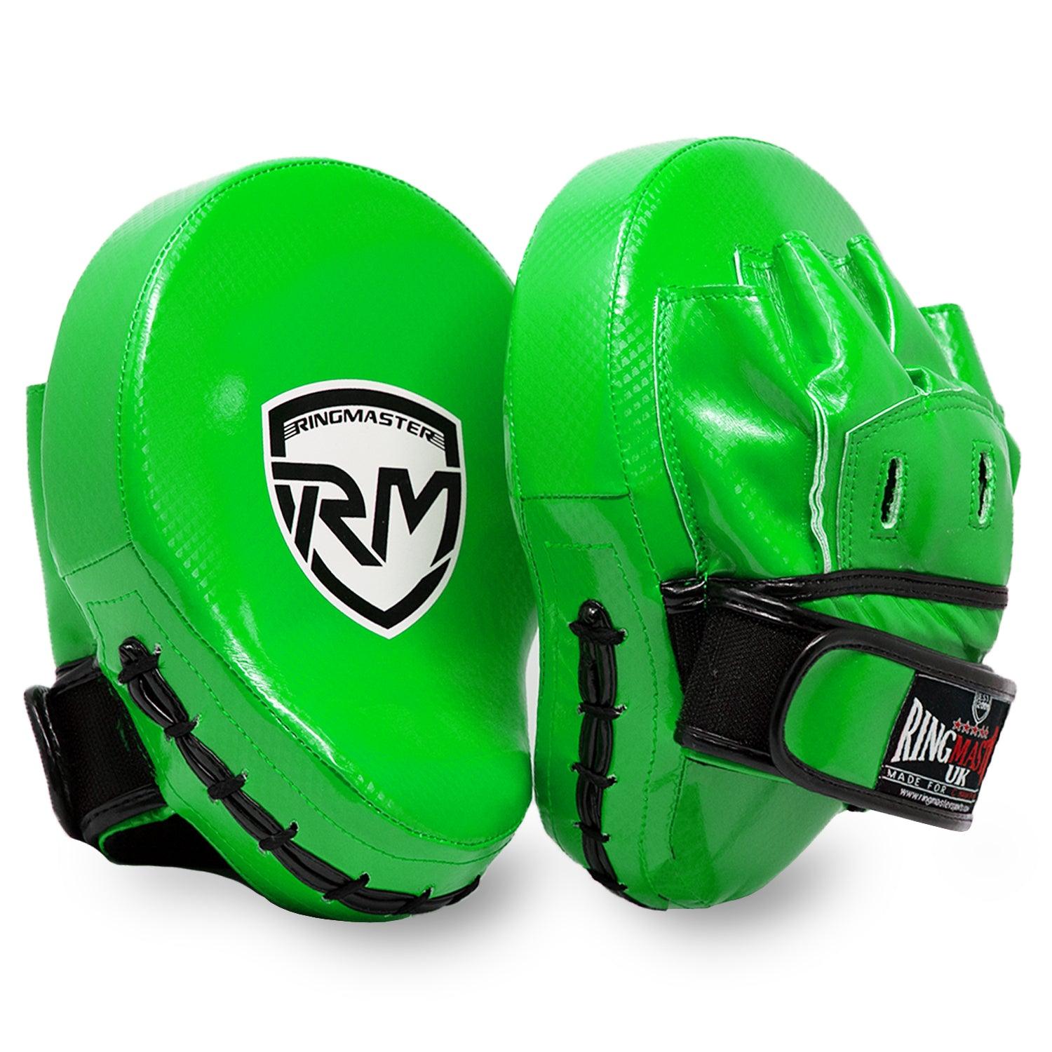 RingMaster Sports Ultralight Focus Pads Carbon Leather One Size Green - RingMaster Sports image 1
