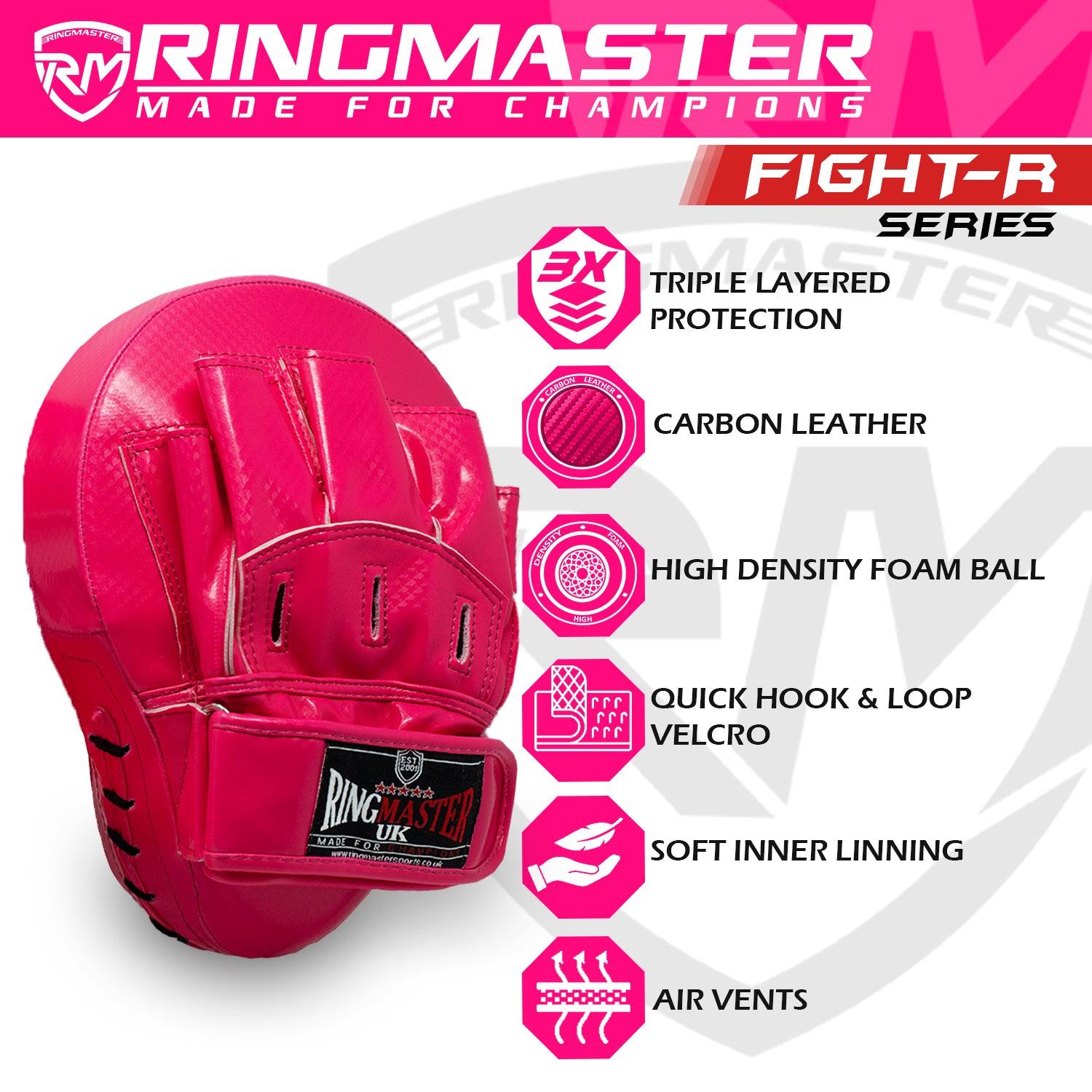 RingMaster Sports Ultralight Focus Pads Carbon Leather One Size Pink - RingMaster Sports image 2