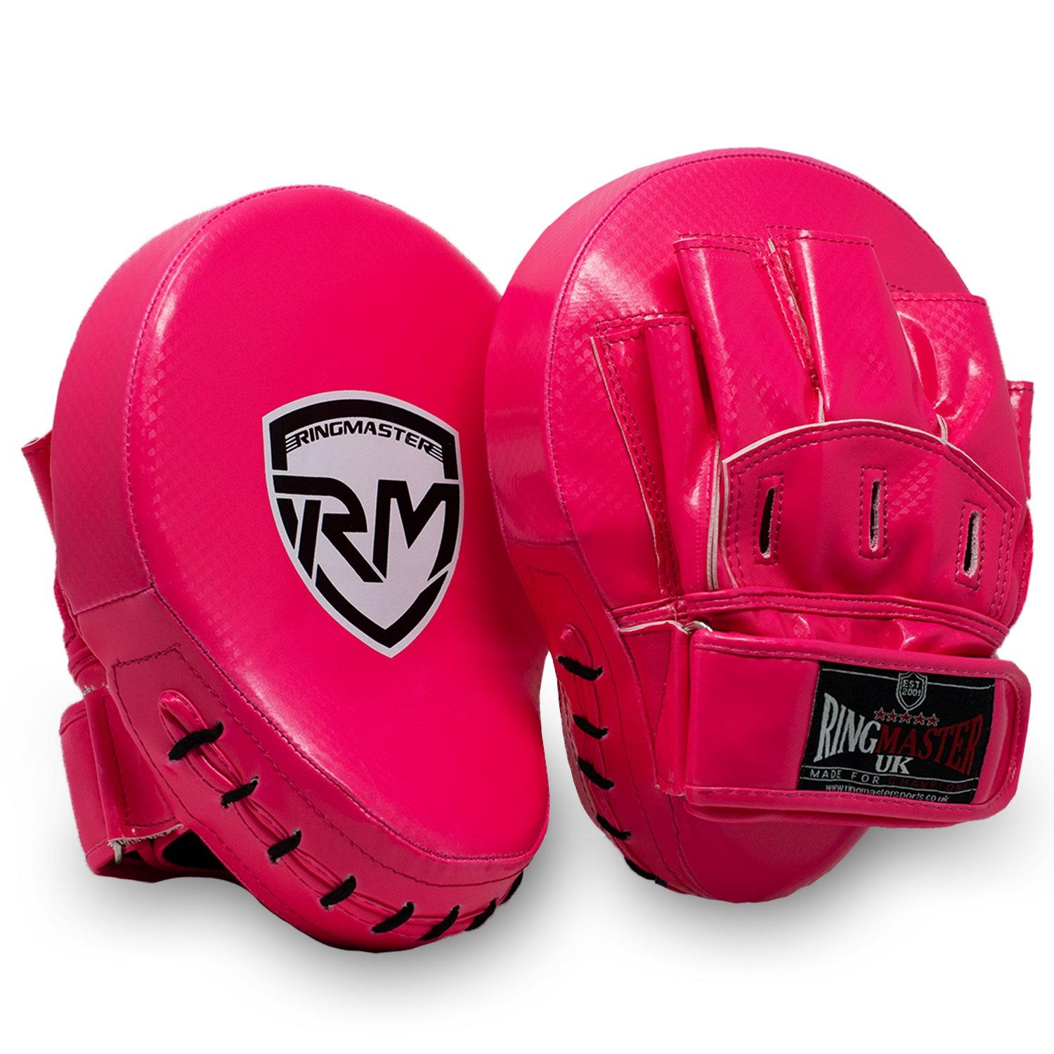 RingMaster Sports Ultralight Focus Pads Carbon Leather One Size Pink - RingMaster Sports image 1
