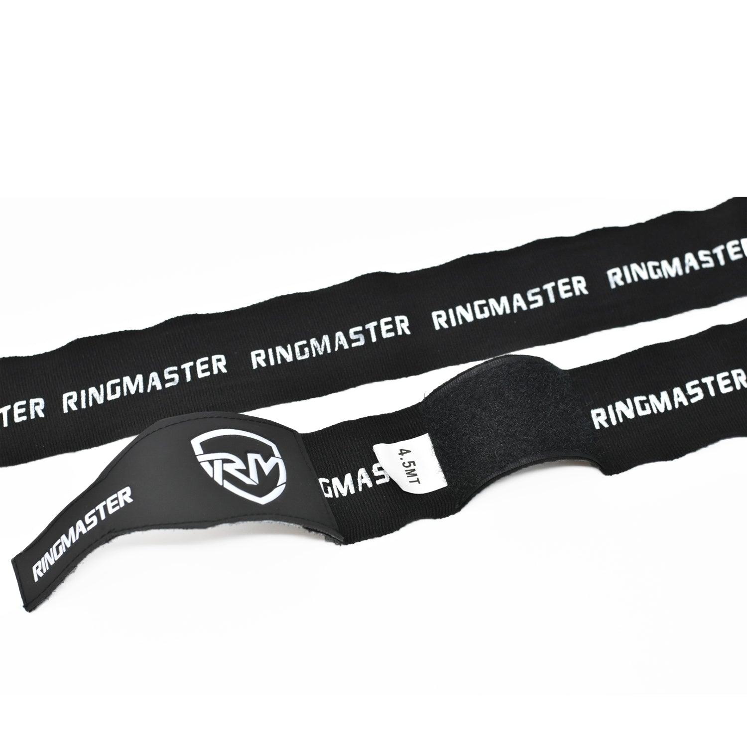 RingMaster Sports Hand Wraps Champion Series Black 4.5m - RINGMASTER SPORTS - Made For Champions