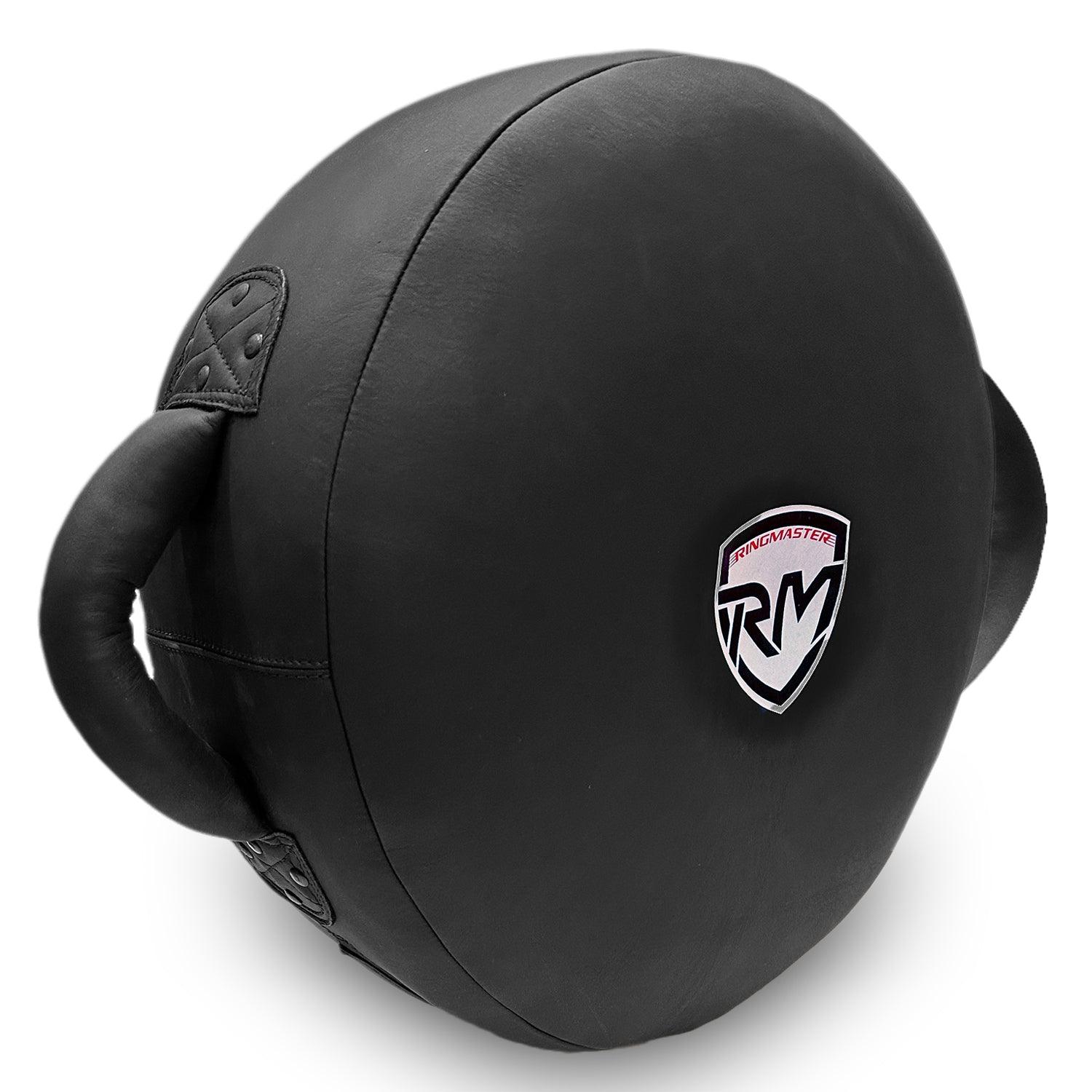 RingMaster Sports Round Punch Kick Shield Large Genuine Leather Black - RINGMASTER SPORTS - Made For Champions