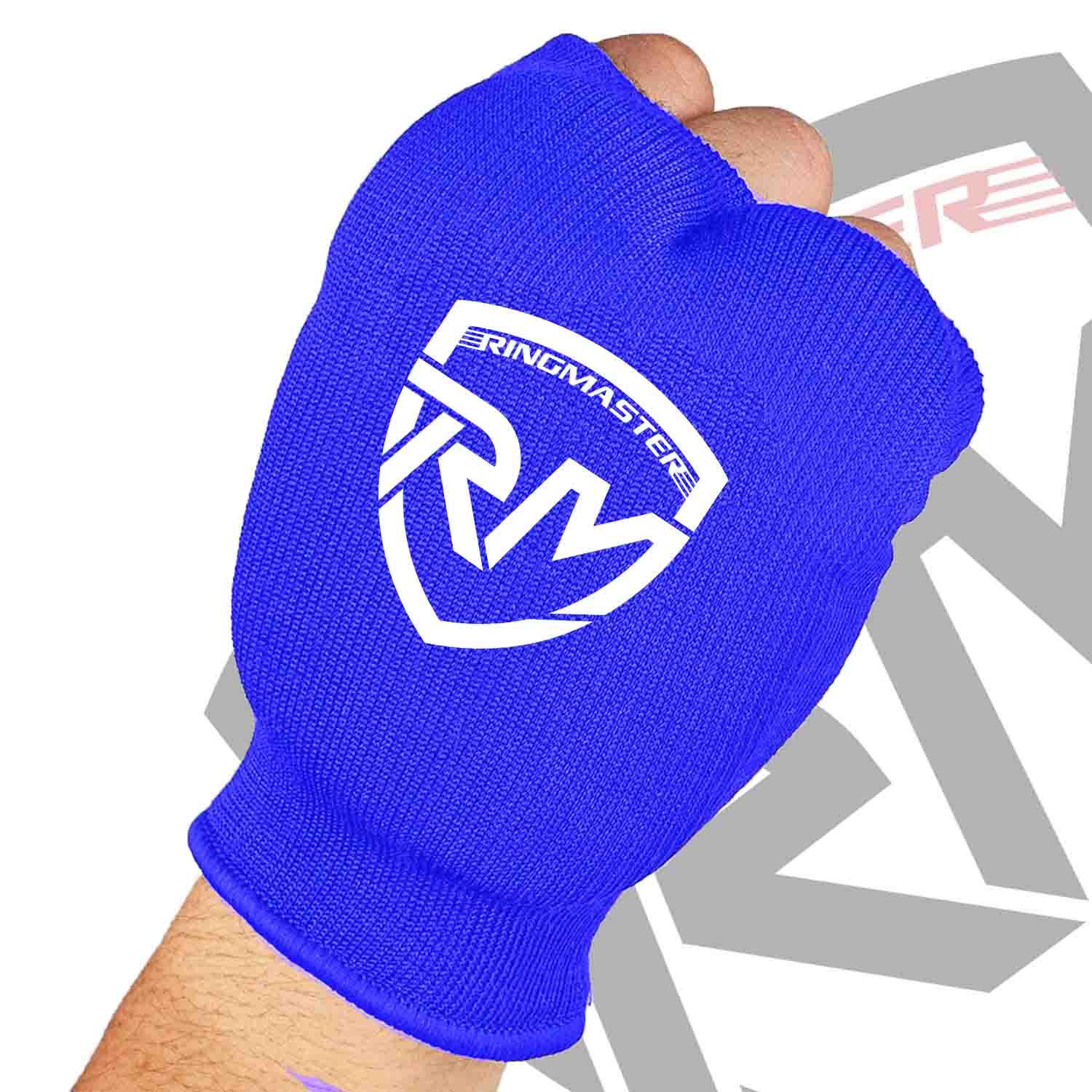 RingMaster Sports Slip on Elastic Hand Pads Mitts Blue - RINGMASTER SPORTS - Made For Champions