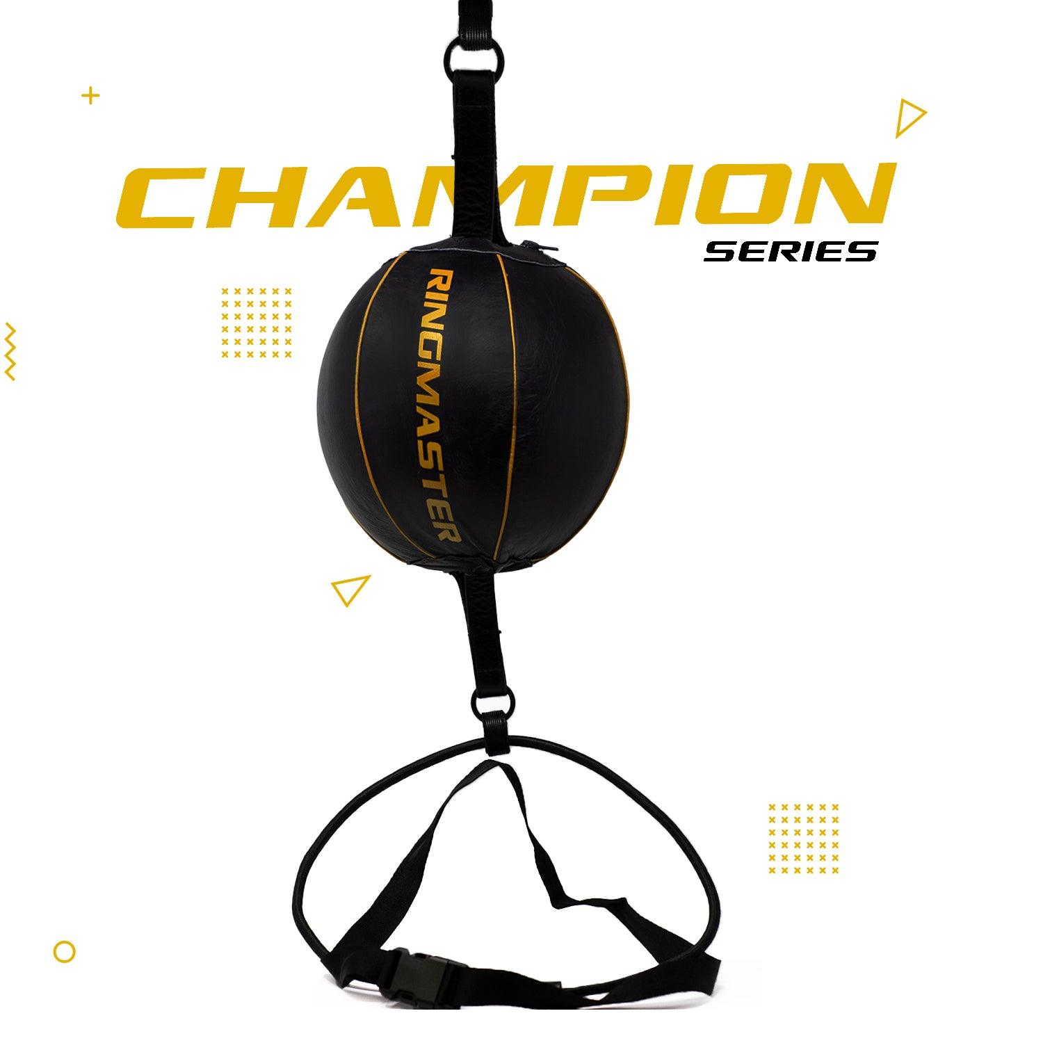 RingMaster Sports Double End Round Speed Ball Champion Series Genuine Leather Gold/Black - RINGMASTER SPORTS - Made For Champions