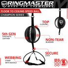 RingMaster Sports Double End Round Speed Ball Champion Series Synthetic Leather White/Black - RINGMASTER SPORTS - Made For Champions