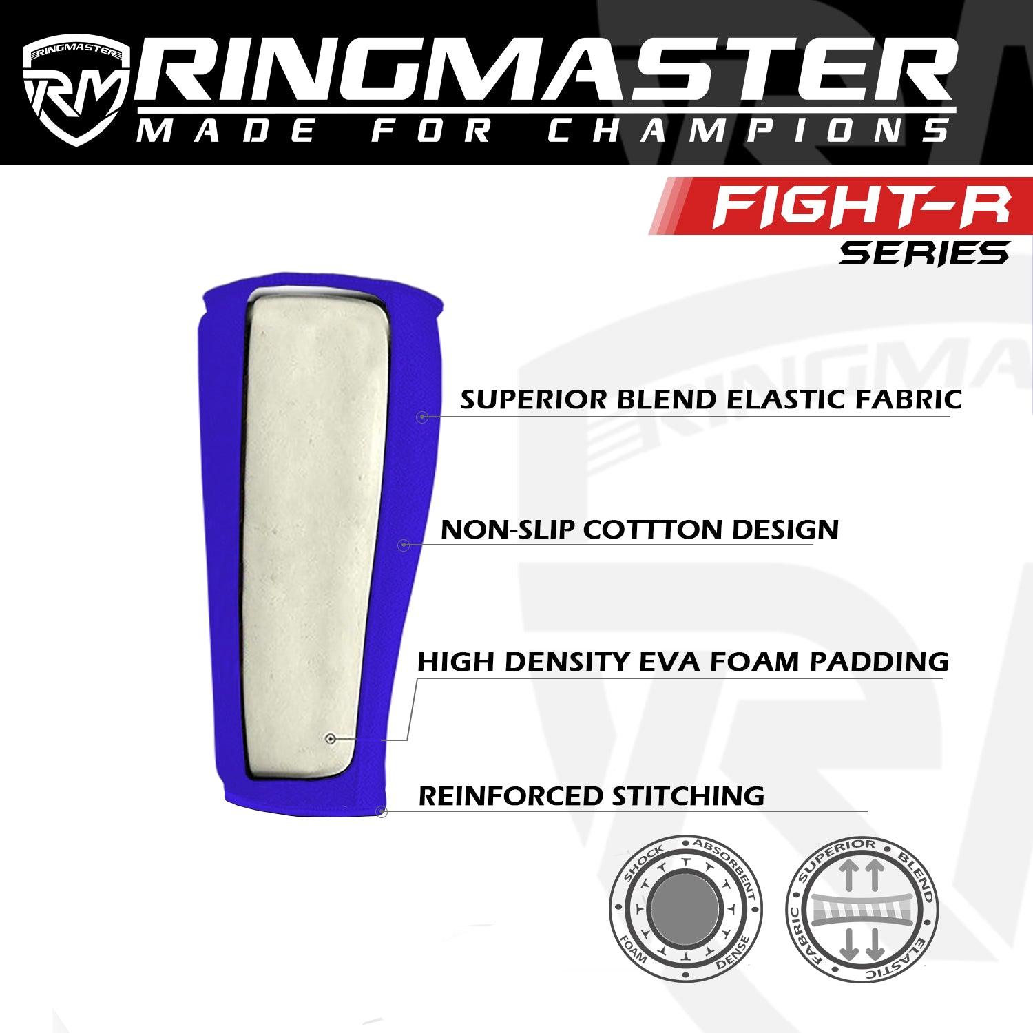 RingMaster Sports Elastic Shin Pads Blue - RINGMASTER SPORTS - Made For Champions