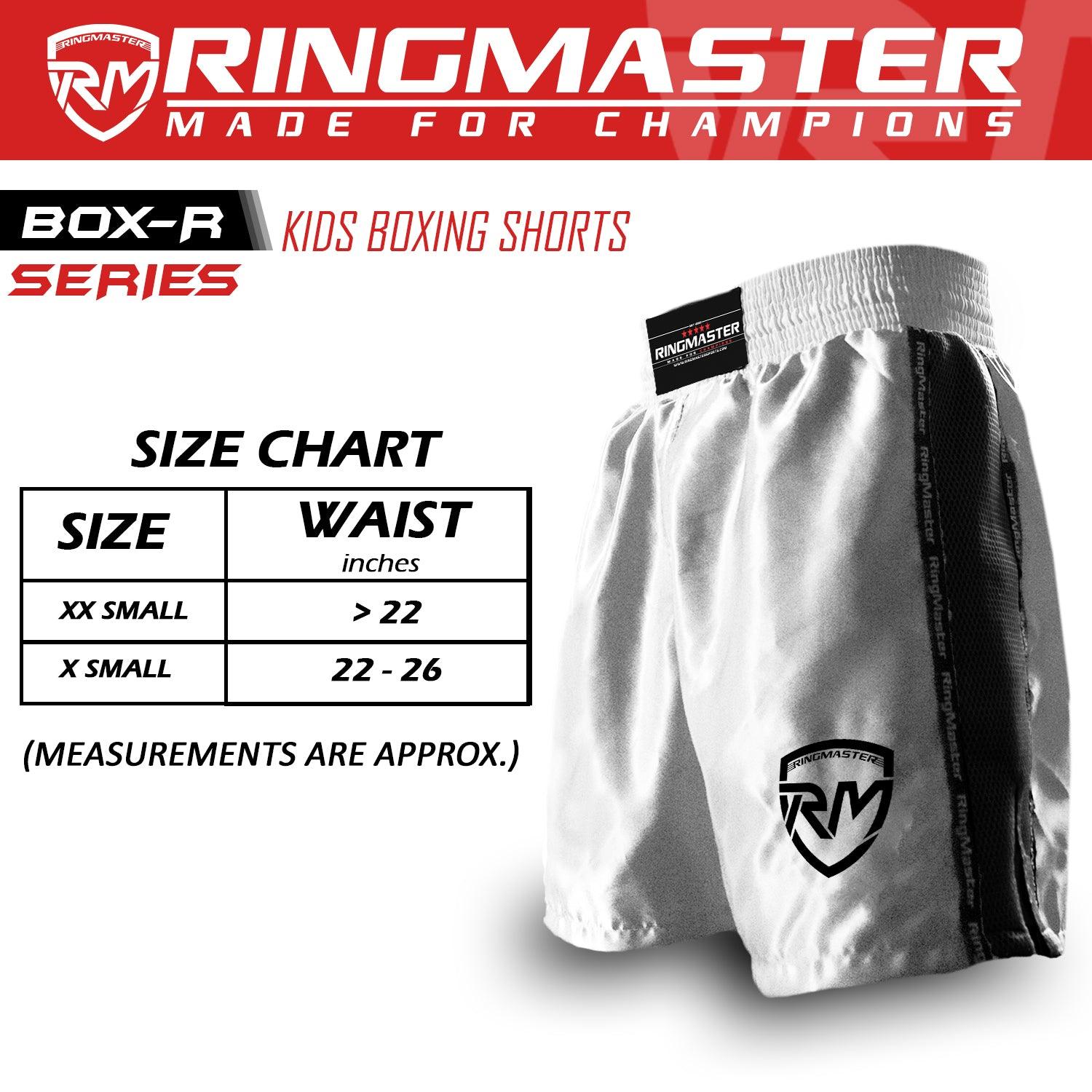 RingMaster Sports BoxR Kids Boxing Shorts White Image 3