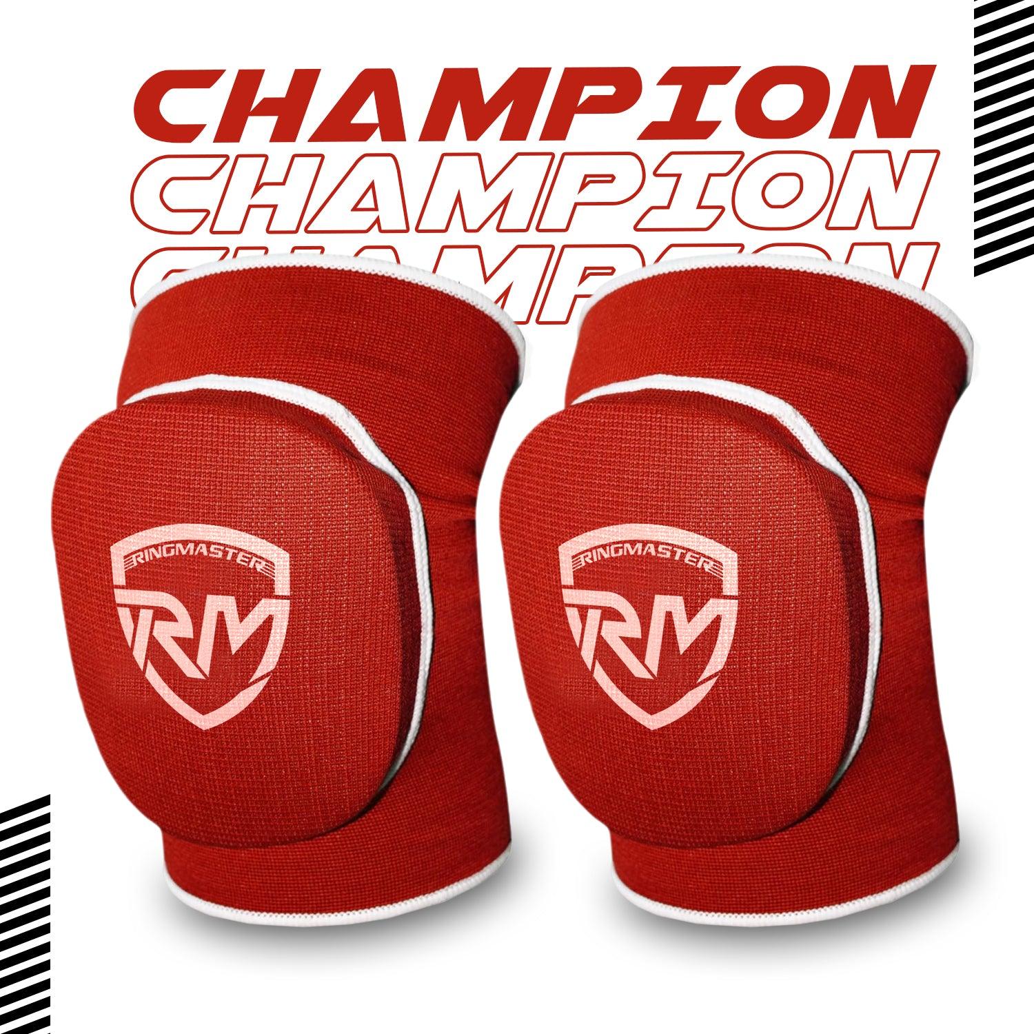 RingMaster Sports Elastic Knee Pads Champion Series Red Image 2