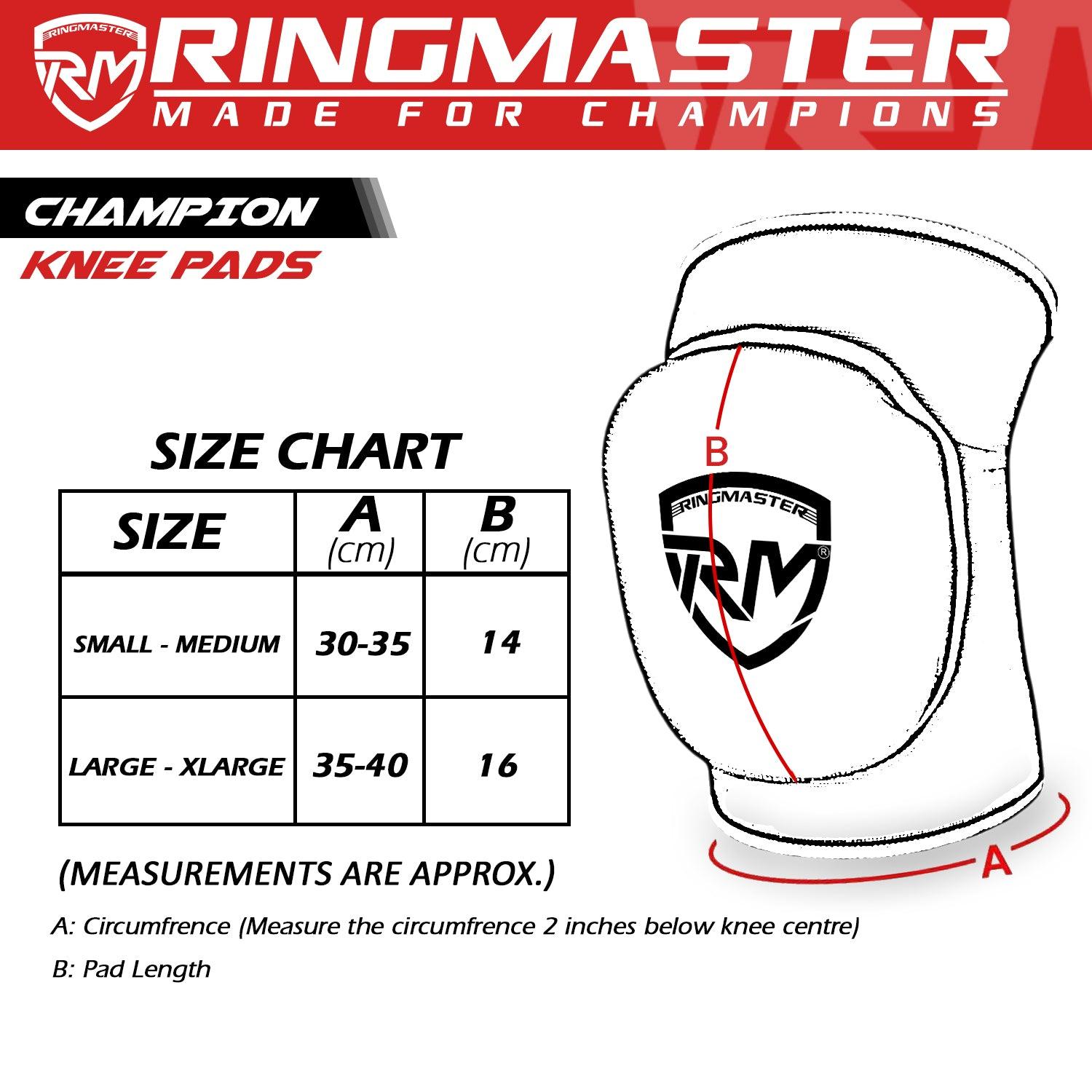 RingMaster Sports Elastic Knee Pads Champion Series White 3