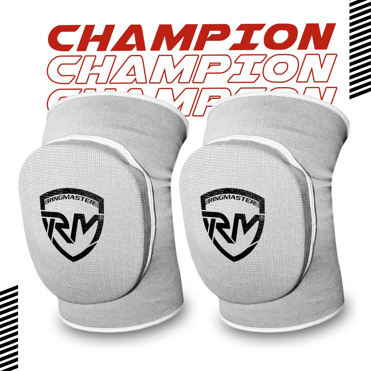 RingMaster Sports Elastic Knee Pads Champion Series White 2
