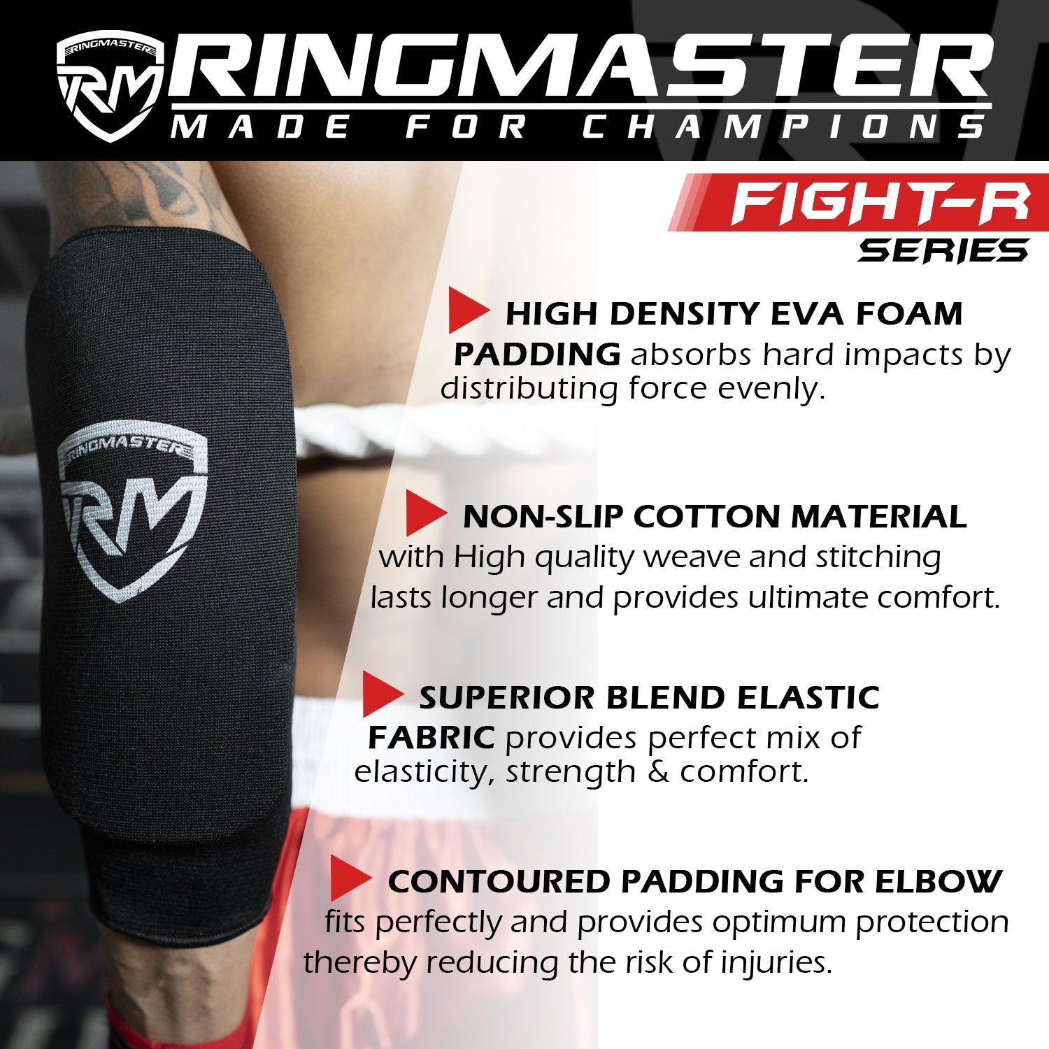 RingMaster Sports Kids Slip on Elastic Arm Pads Mitts Black - RINGMASTER SPORTS - Made For Champions