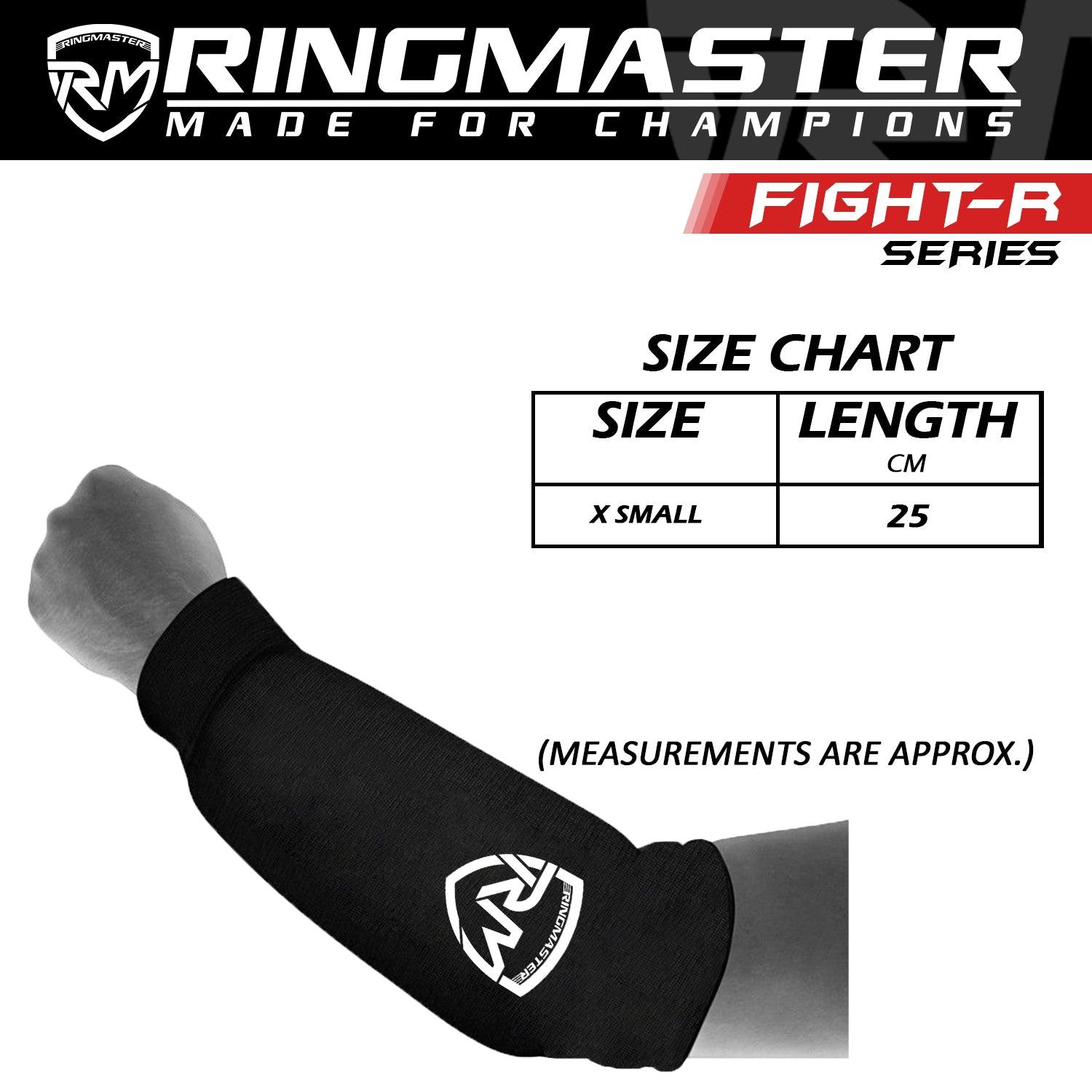 RingMaster Sports Kids Slip on Elastic Arm Pads Mitts Black - RINGMASTER SPORTS - Made For Champions