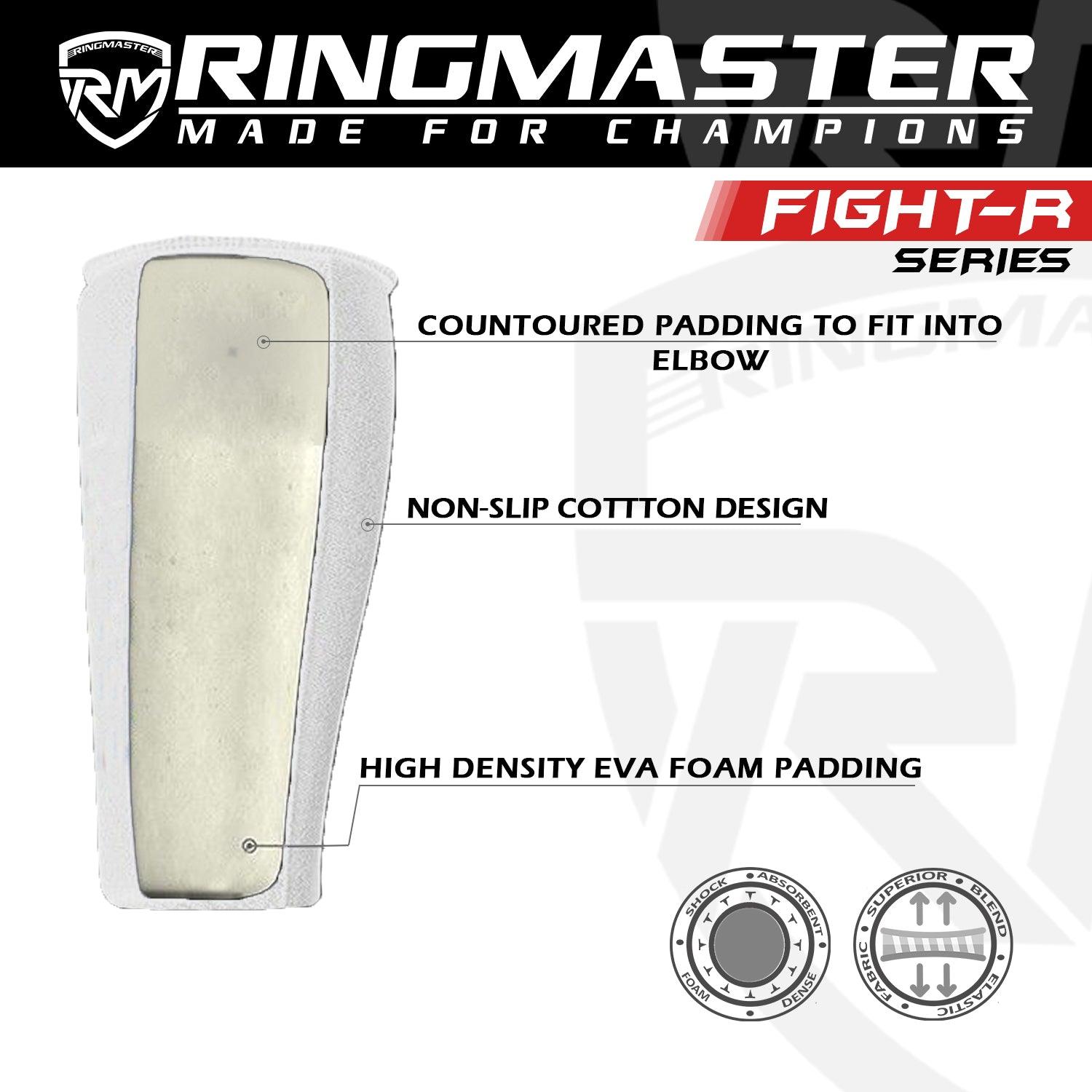 RingMaster Sports Kids Slip on Elastic Arm Pads Mitts White - RINGMASTER SPORTS - Made For Champions