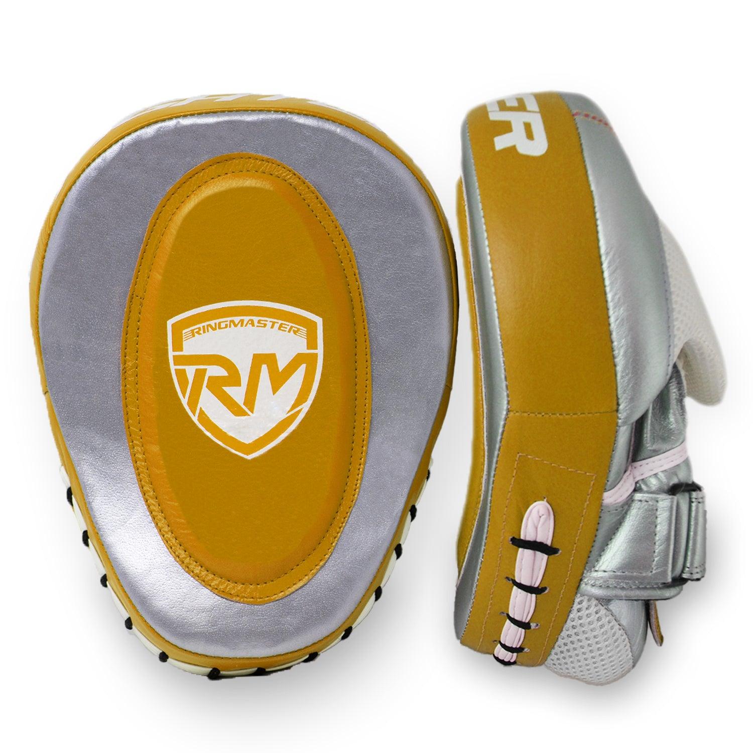 RingMaster Sports Focus pads Genuine Leather PGL 3.0 Gold and Silver image 1