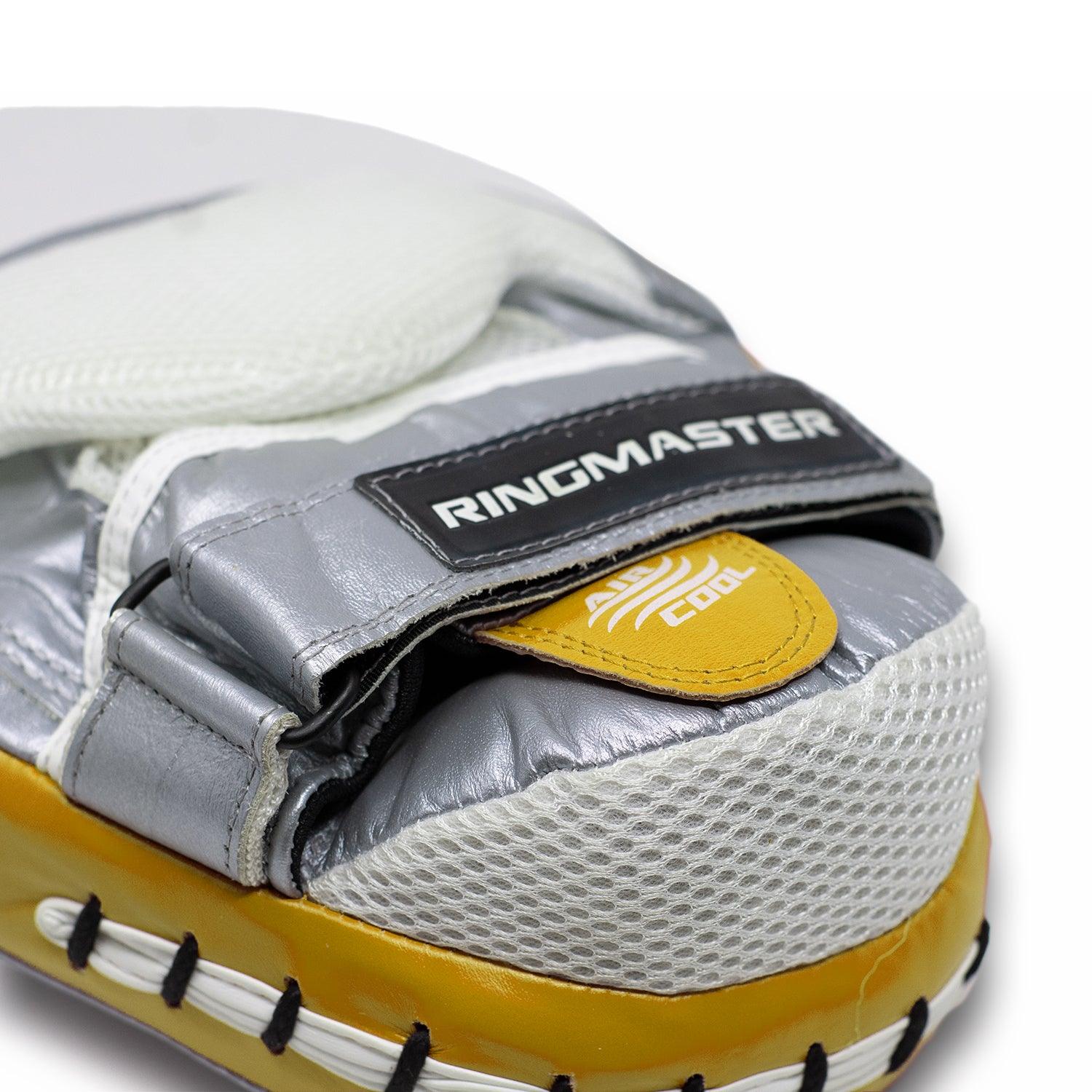 RingMaster Sports Focus pads Genuine Leather PGL 3.0 Gold and Silver image 4