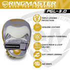 RingMaster Sports Focus pads Genuine Leather PGL 3.0 Gold and Silver image 2