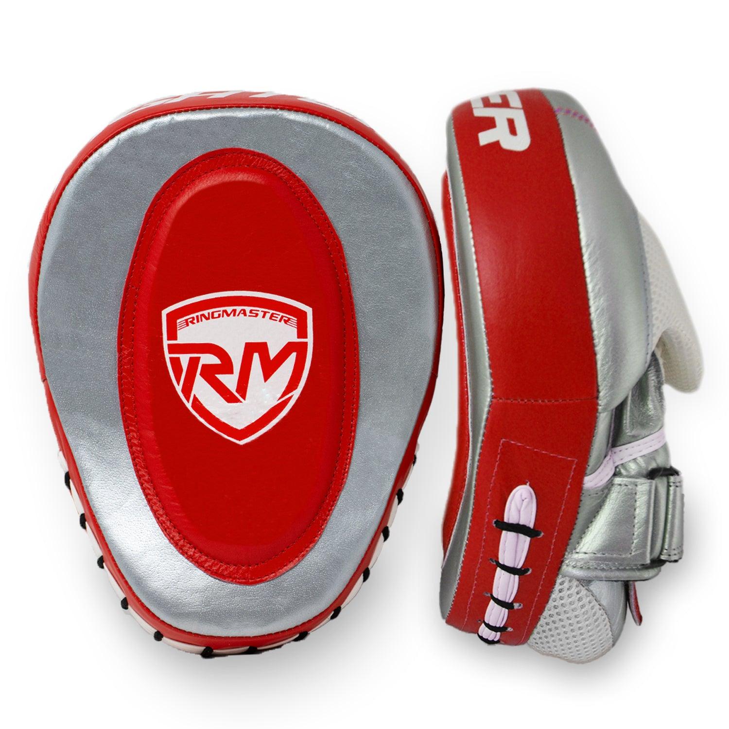 RingMaster Sports Focus pads Genuine Leather PGL 3.0 Red and Silver image 1