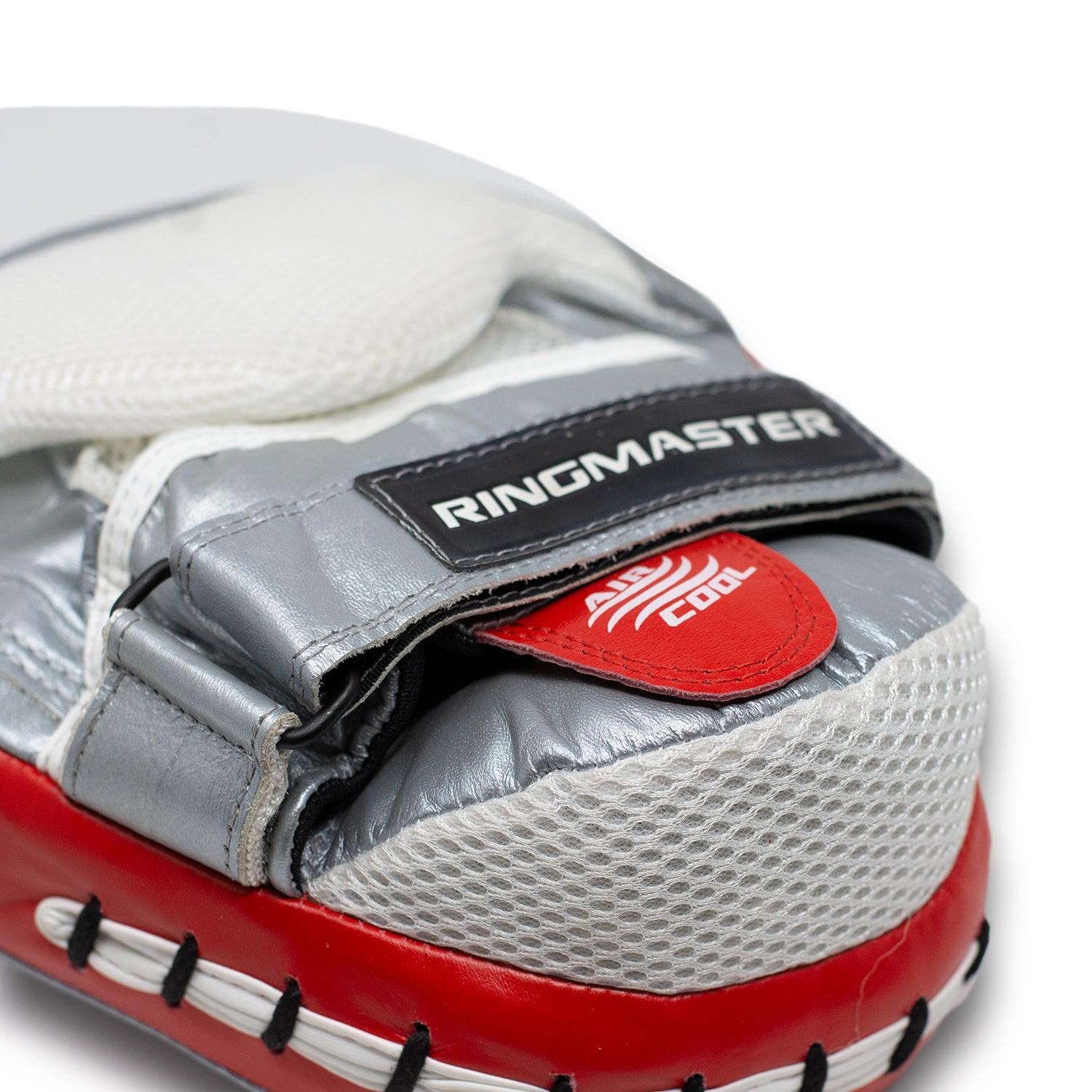 RingMaster Sports Focus pads Genuine Leather PGL 3.0 Red and Silver image 4