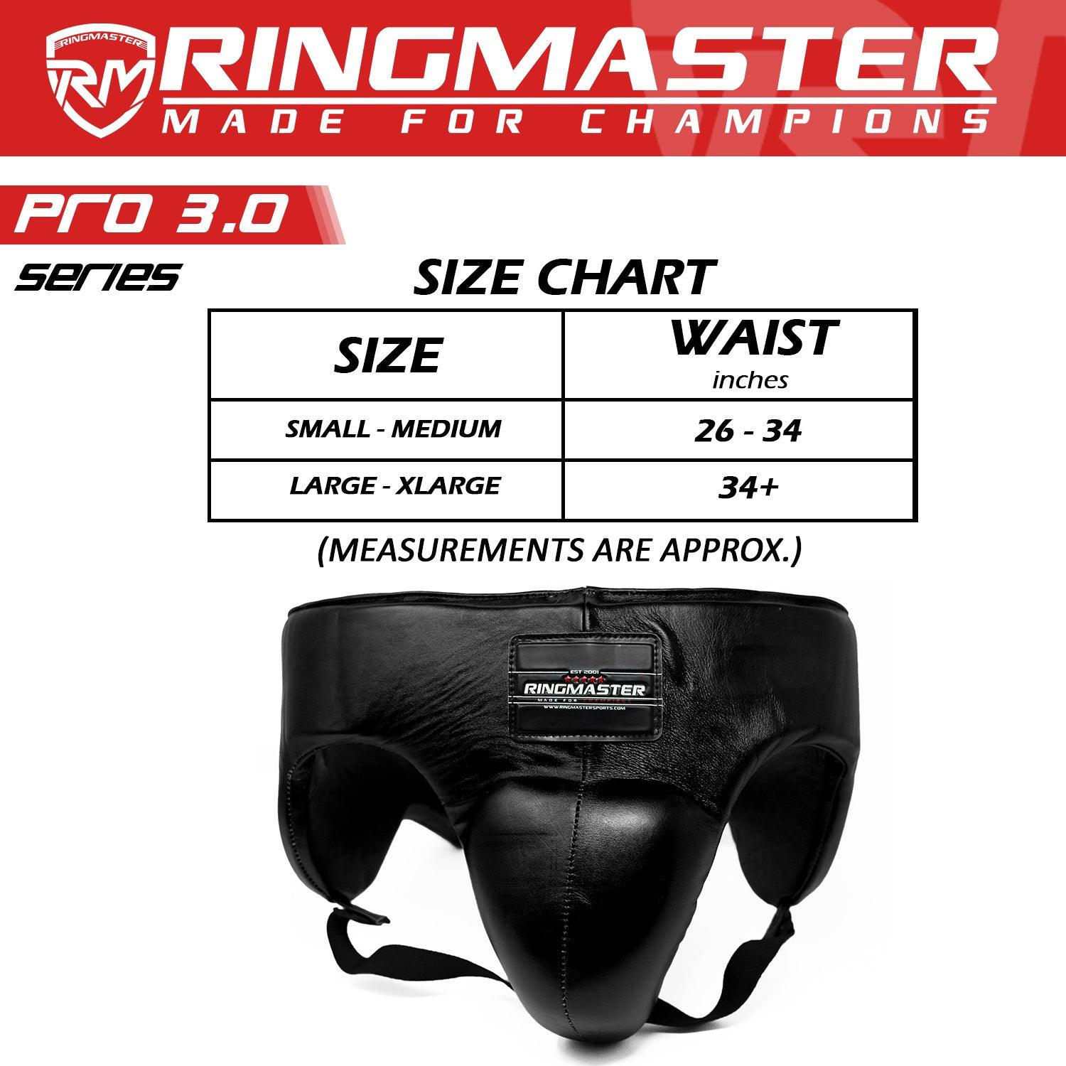 RingMaster Sports Pro 3.0 Groin Guard Genuine Leather Black - RINGMASTER SPORTS - Made For Champions