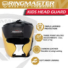 RingMaster Sports Kids Boxing HeadGuard Black and Gold Image 2
