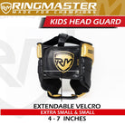 RingMaster Sports Kids Boxing HeadGuard Black and Gold Image 4
