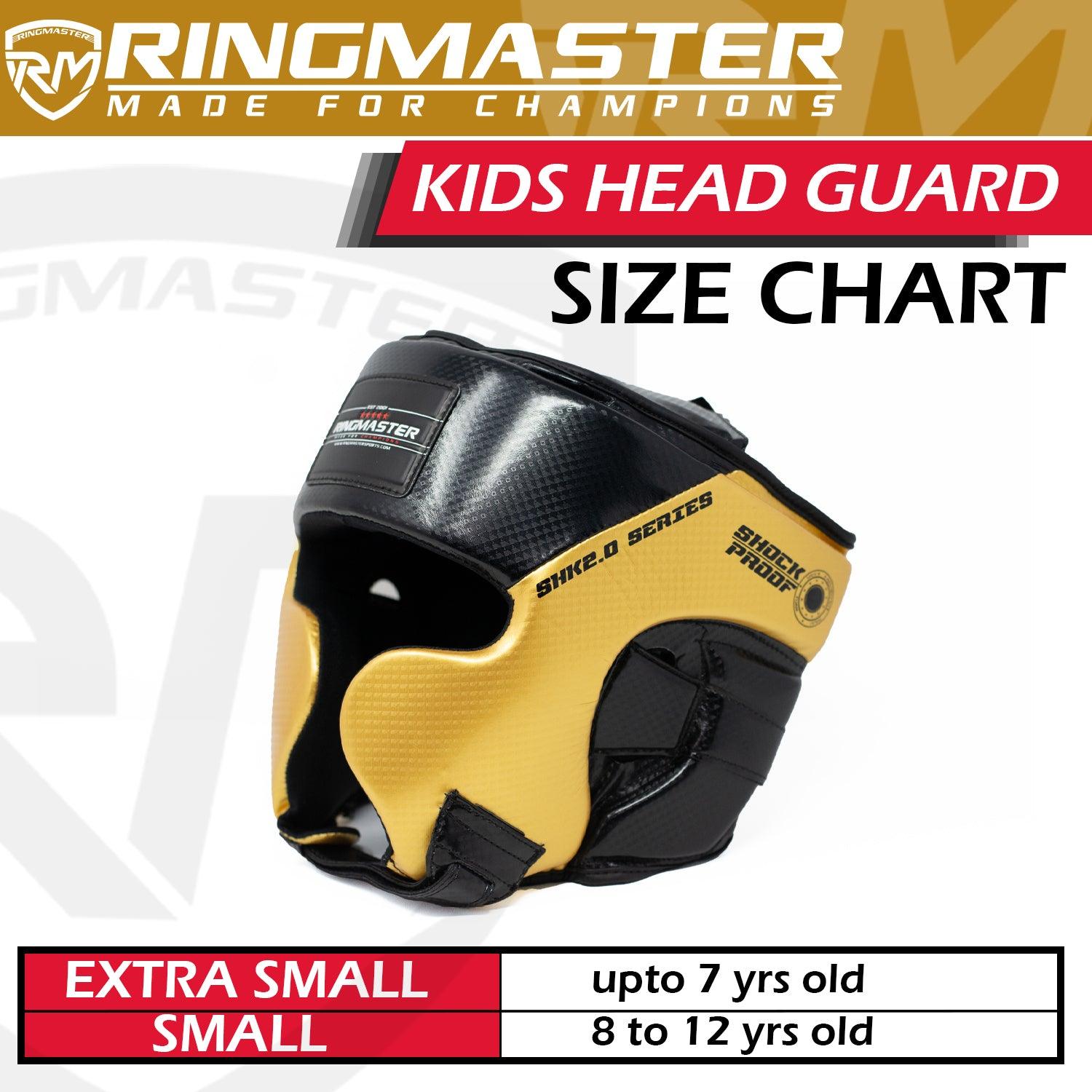 RingMaster Sports Kids Boxing HeadGuard Black and Gold Image 6