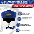 Junior Head Guard Boxing, Head Guard blue & white Kids headguards boxing, best junior boxing head guard, Kids Headguards, head guard, boxing head guard, taekwondo head guard, karate head guard, taekwondo head guard price, taekwondo white head guard, Ringmaster Sports Head guard, Ringmaster Sports Equipment, Ringmaster boxing Equipment, RingMaster Sports Kids Boxing HeadGuard Blue and White image 2