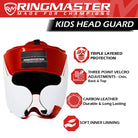 Junior Head Guard Boxing, Head Guard Red and white Kids headguards boxing, best junior boxing head guard, Kids Headguards, head guard, boxing head guard, taekwondo head guard, karate head guard, taekwondo head guard price, taekwondo white head guard, Ringmaster Sports Head guard, Ringmaster Sports Equipment, Ringmaster boxing Equipment, RingMaster Sports Kids Boxing HeadGuard Red and White image 2