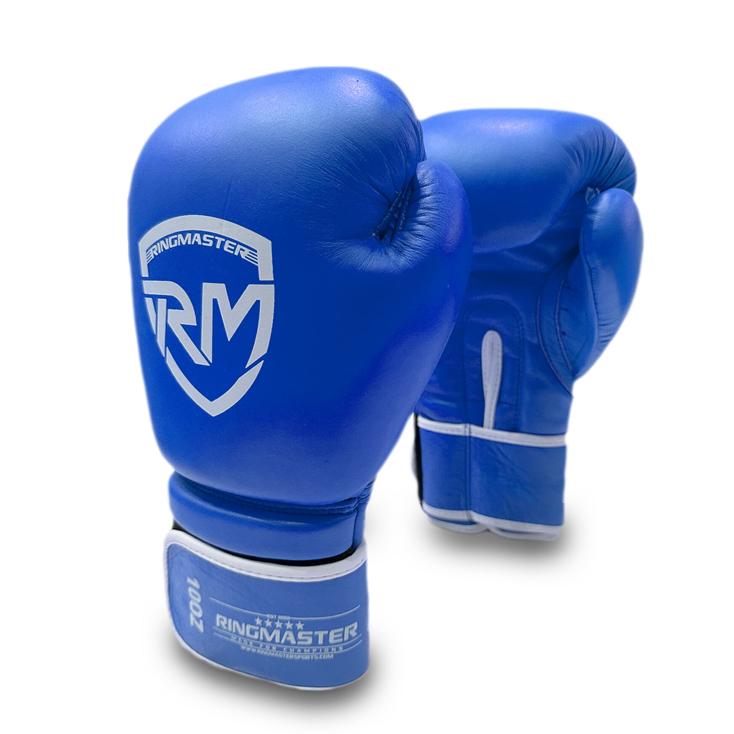 RingMaster Sports Amateur Boxing Gloves Champion Series Genuine Leather  Blue 10oz