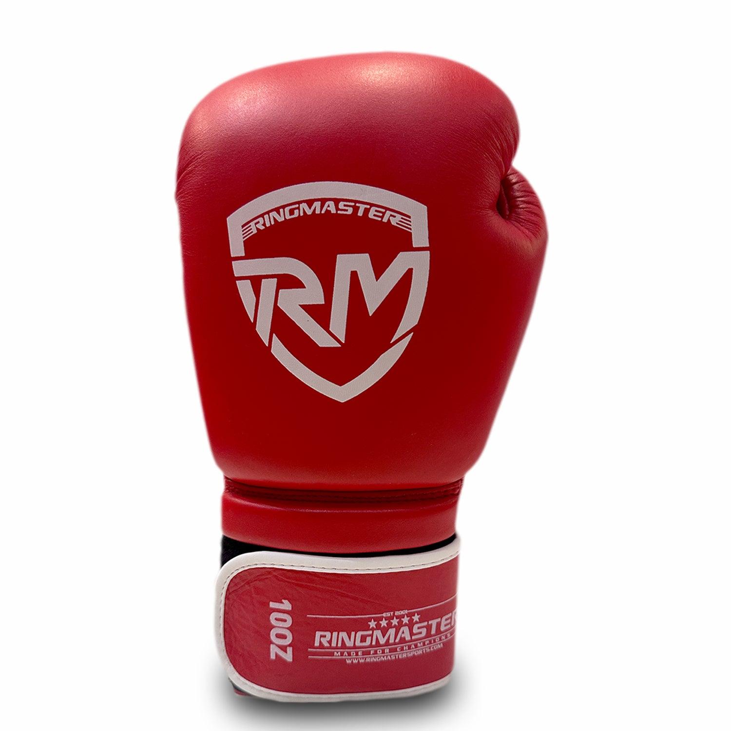 RingMaster Sports Boxing Gloves Champion Series IBA Styled Genuine Leather Red - RINGMASTER SPORTS - Made For Champions
