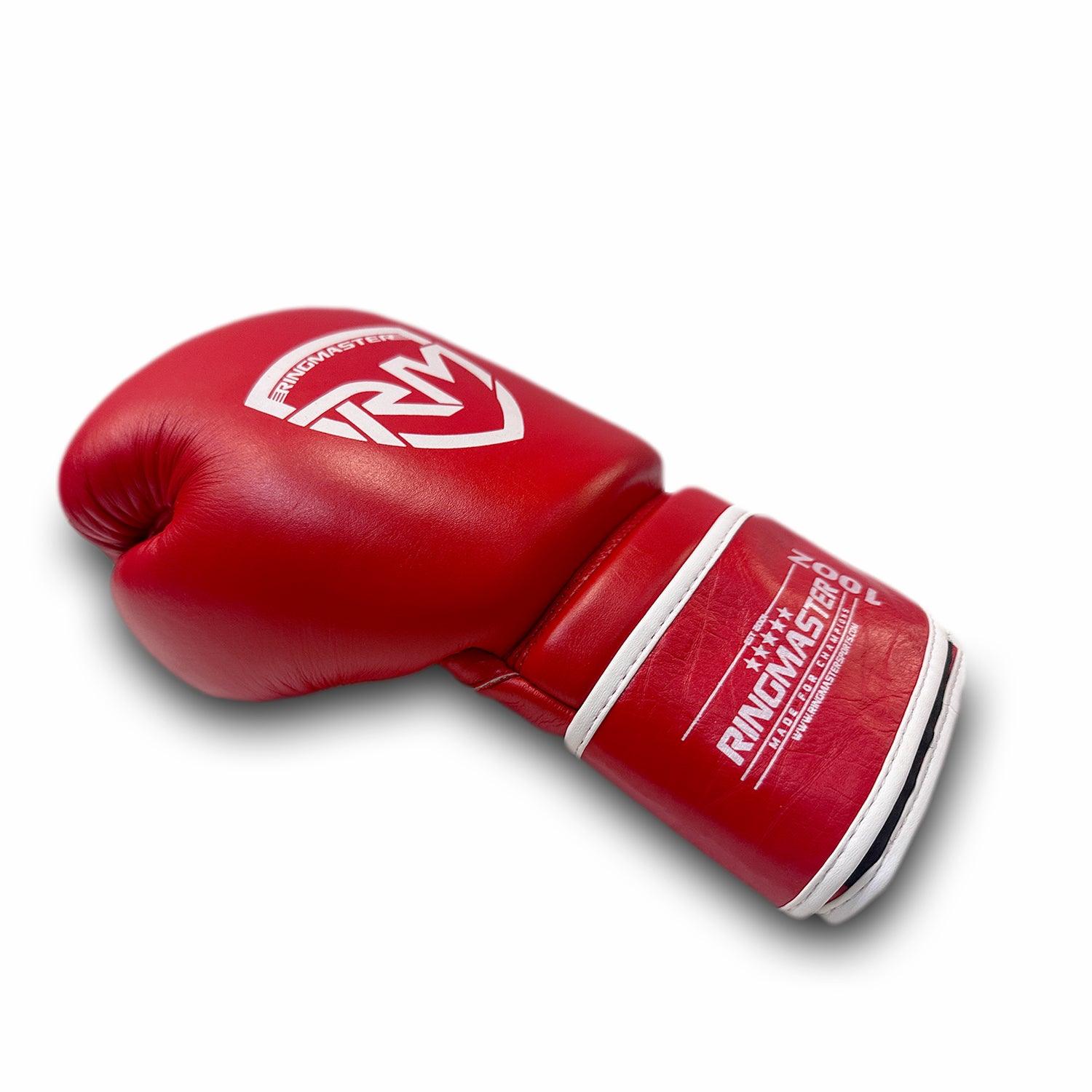RingMaster Sports Boxing Gloves Champion Series IBA Styled Genuine Leather Red - RINGMASTER SPORTS - Made For Champions