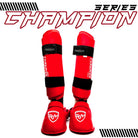 RingMaster Sports Synthetic Leather WKF Styled Karate Shin Instep Guards Red martial arts image 2