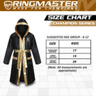 RingMaster Sports Champion Series Kids Boxing Fight Robe Black & Gold Gown Image 4