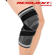Knee Support Resilient+ Series 1 pc Grey Sports, Injury Rehabilitation, Adjustable, 30cm brace, Joint Pain,  Arthritis, igament Injury, Meniscus Tear, ACL, MCL, Tendonitis, Running, Squats, Sports, side stabilizers, compression image 2